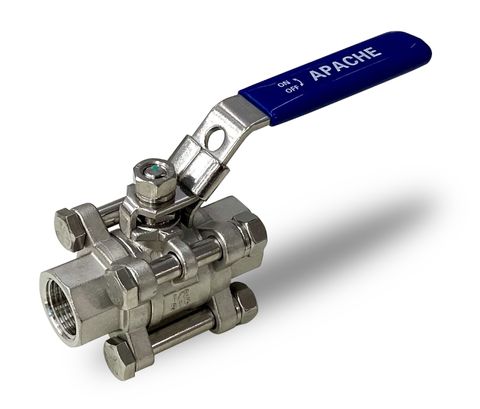 1/2" SS Ball Valve (Lever Handle) (3- Piece) (FF)