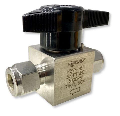 3/8" Tube P-Series Plug Valve (Stainless Steel)