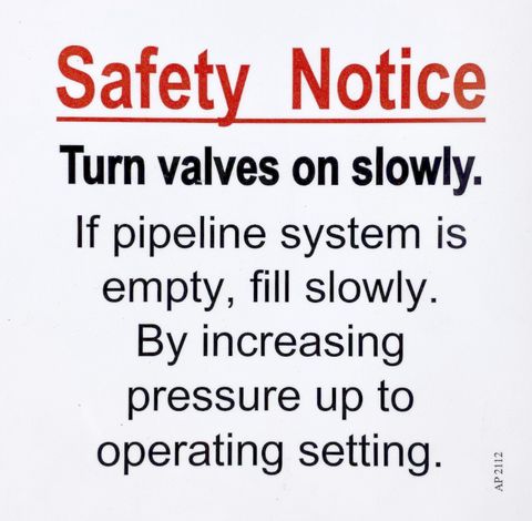 Manifold Plaque - Safety Notice (AP2112)