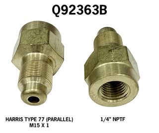 Harris Type 77 Male to 1/4" NPTF Adapter (Brass)