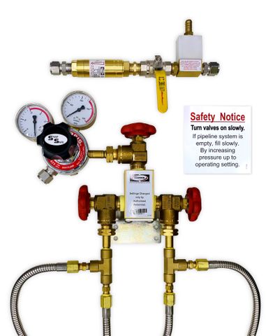 2 x 2 Acetylene Manifold 150kPa (1.8m) (1/2" Tube)