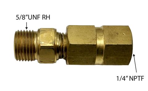 1/4"NPTF x 5/8" UNF RH Male Joiner
