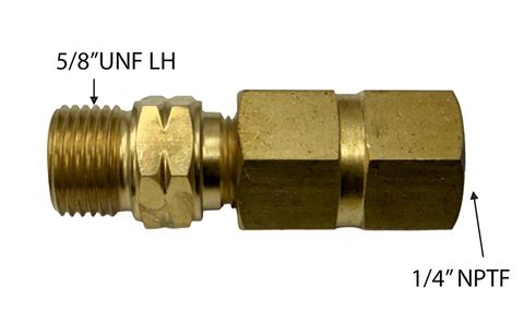 1/4"NPTF x 5/8" UNF LH Male Joiner