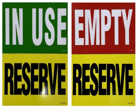 Manifold Plaque - Cylinder Tags (Empty/In Use)