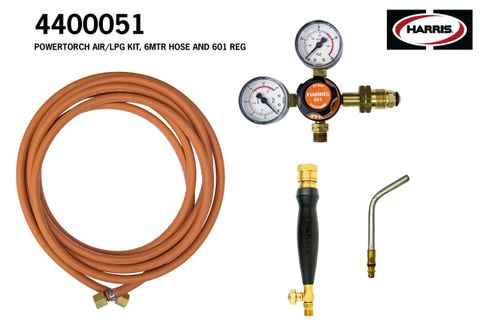 Powertorch Air/LPG kit, 6mtr hose and 601 reg