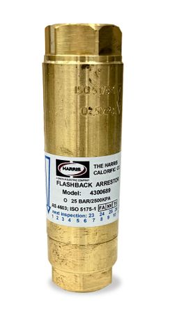 Flashback Arrestor - High Flow, Oxy, 25bar (FF)