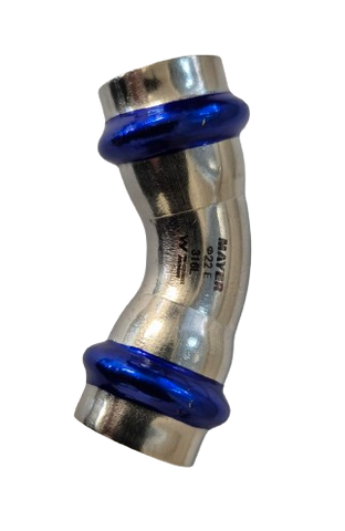 Mayer V Press 316 SS 45 Deg Elbow