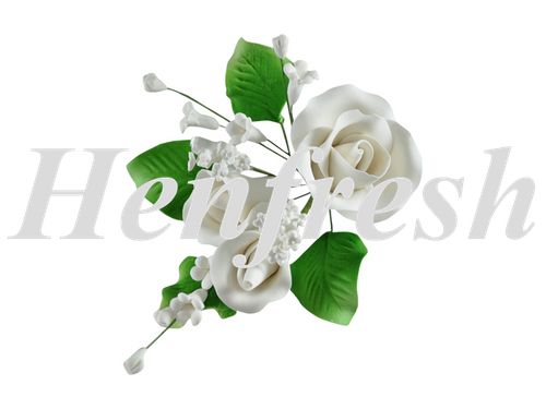 SI Small Australian Rose Spray White 9