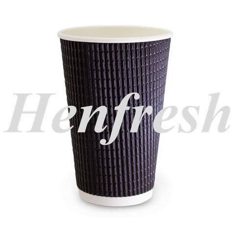 TP 16oz Charcoal Triple Wall Corrugated Cups 500