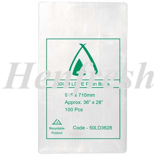 TP 36x28 Clear Bread Bags 50 micron LDPE 300
