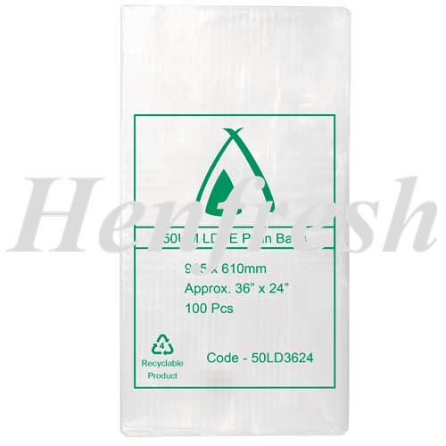 TP 36x24 Clear Bread Bags 50 micron LDPE 500