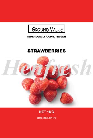 Ground Value IQF Strawberries Smootie Frozen 10kg