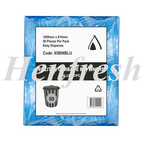 TP Garbage Bin Liners Blue 85t HDPE (500)