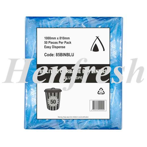 TP Garbage Bin Liners Blue 85t HDPE (500)