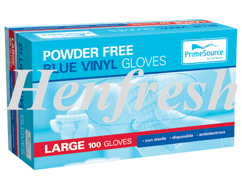 PrimeSource® Gloves Large Vinyl Blue 100