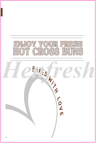 18x12 Bread Bags Printed Hot Cross Bun (250)