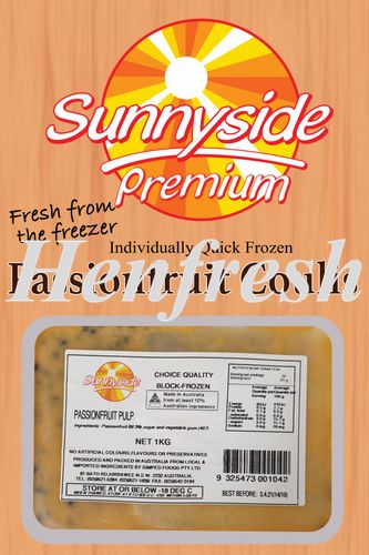 Sunnyside IQF Coulis Passionfruit Pulp Sweeten 1kg
