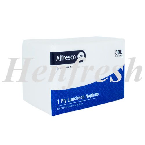 TP Alfresco 1ply Luncheon Napkins 1/4 Fold Wh 3000