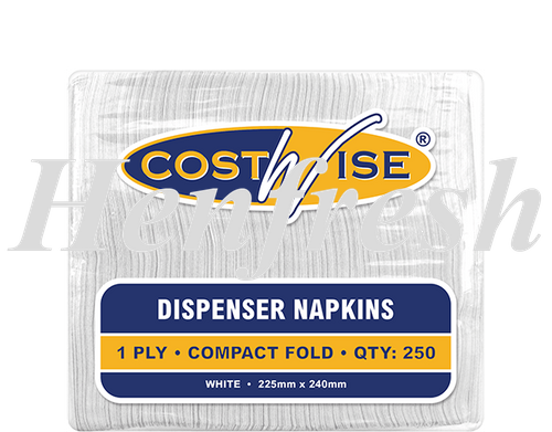 CA Costwise® 1 Ply Dispenser Napkins, White (5000)