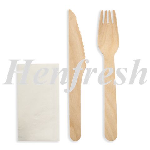 HU Cutlery Wooden Knife/ Fork/Napkin (250)