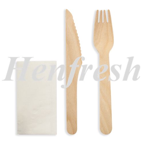 HU Cutlery Wooden Knife/ Fork/Napkin (250)