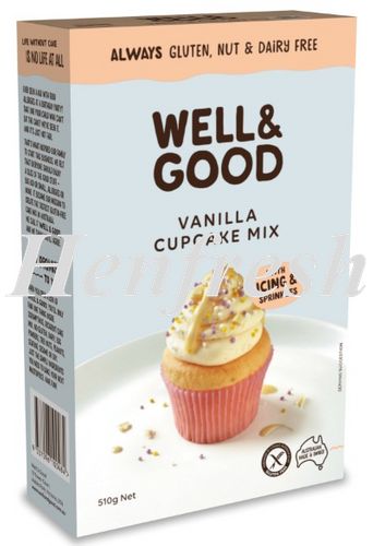 Well & Good Vanilla Cupcake Mix 5x510g