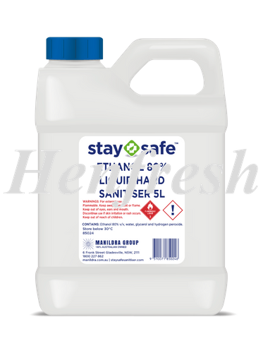 Stay Safe Hand Sanitiser Liquid  5lt