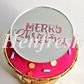 Acrylic C T Silver Merry Christmas Round Disc