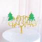 Acrylic C T Gold Glitter Merry Christmas Green Tre