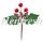 Christmas Holly Pick with Pinecone Pack 12 Red