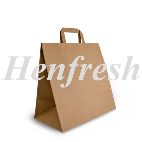 HU Brown Kraft Flat Handle Delivery Bag