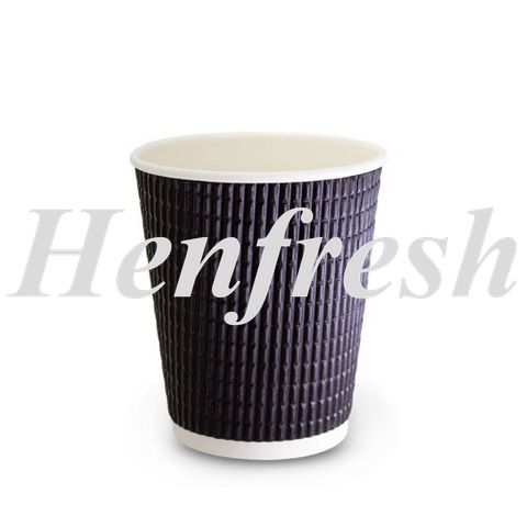TP 12oz Charcoal Triple Wall Corrugated Cup 500