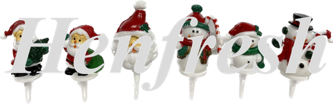 HD X23 Santa and Snowman Picks Set of 6