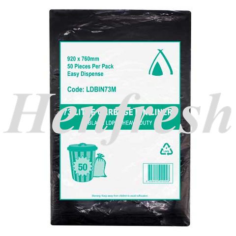 TP Garbage Bin Liners MD Black 73lt LDPE (250)