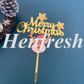 Acrylic C T Gold Merry Christmas Rudolph Star