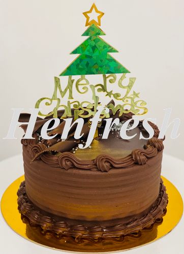 Acrylic C T Gold Merry Christmas Green Tree