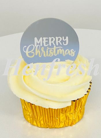 Acrylic C T Silver Merry Christmas Round Disc