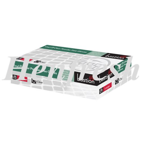 Bastion Gloves Vinyl Clear Powder Free LARGE (100)