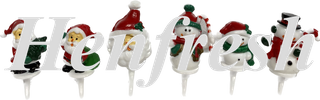 HD X23 Santa and Snowman Picks Set of 6