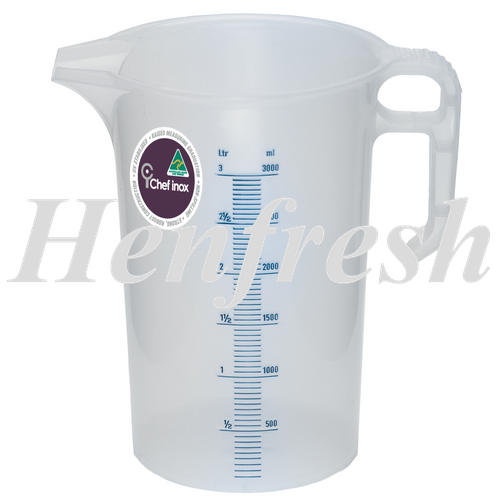 Chef Inox Measuring Jug with Blue Graduating 3lt