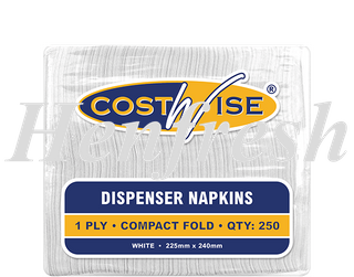 CA Costwise® 1 Ply Dispenser Napkins, White (5000)