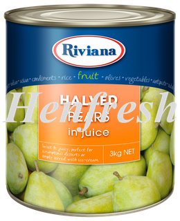 Riviana Pear Halves Natural Juice 3xA10
