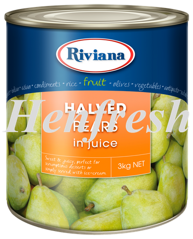 Riviana Pear Halves Natural Juice 3xA10