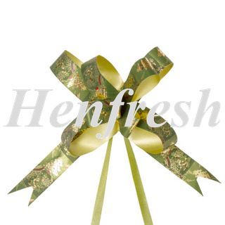 Ribbon Pull Bow Green Tree 18mm 25pk