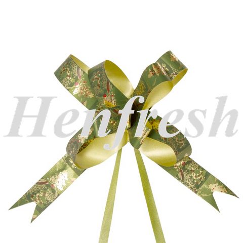 Ribbon Pull Bow Green Tree 18mm 25pk