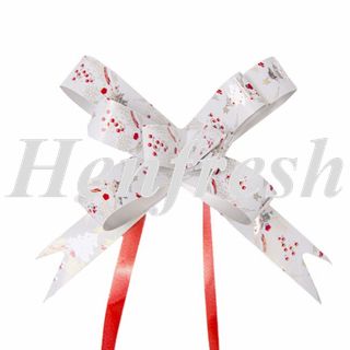 Ribbon Pull Bow White Tree 18mm 25pk