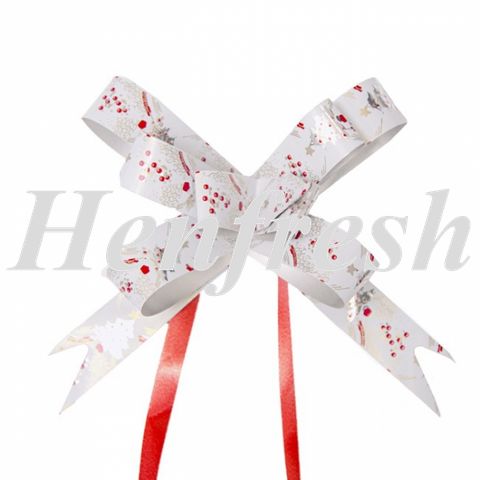 Ribbon Pull Bow White Tree 18mm 25pk