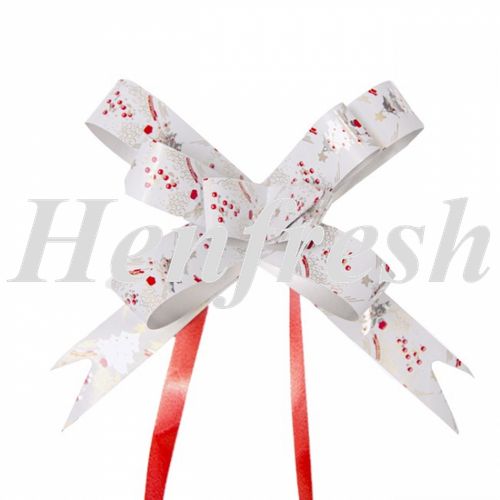 Ribbon Pull Bow White Tree 18mm 25pk