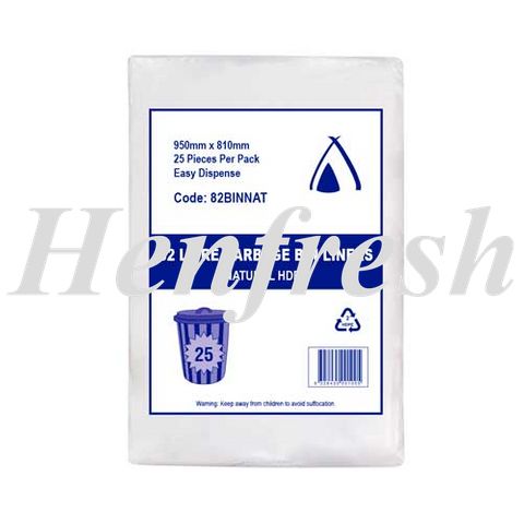 TP Garbage Bin Liners Natural 82lt HDPE (250)