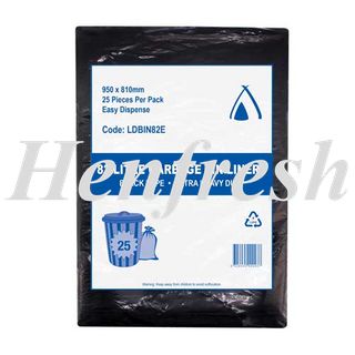 TP Garbage Bin Liners Extra HD Black 82lt LDPE 200